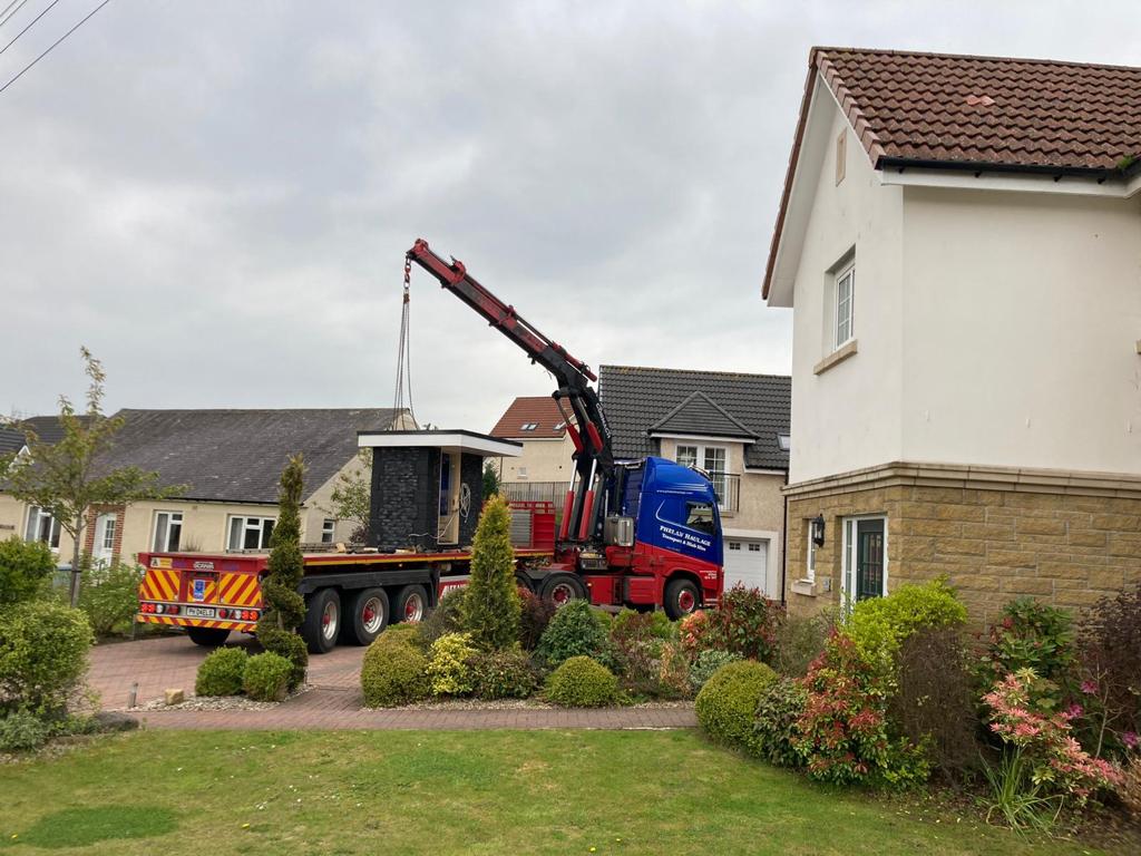 Craning Sauna From Truck