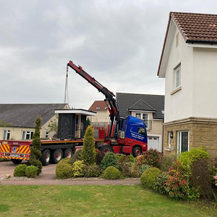 Craning Sauna From Truck