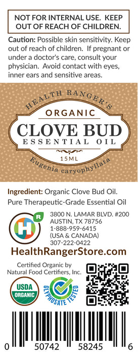 Organic Clove Bud Essential Oil 0.5oz (15ml)