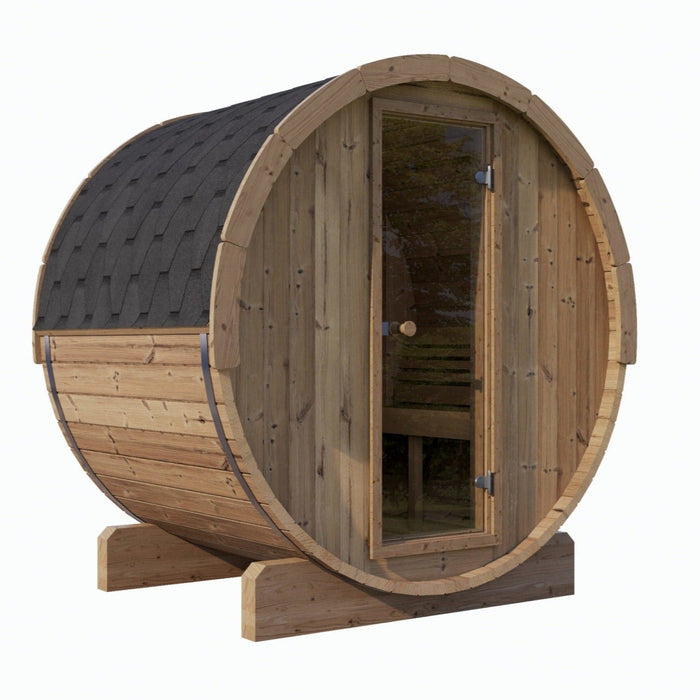 SaunaLife 6 Person Barrel Sauna & Harvia KIP Electric Heater Kit