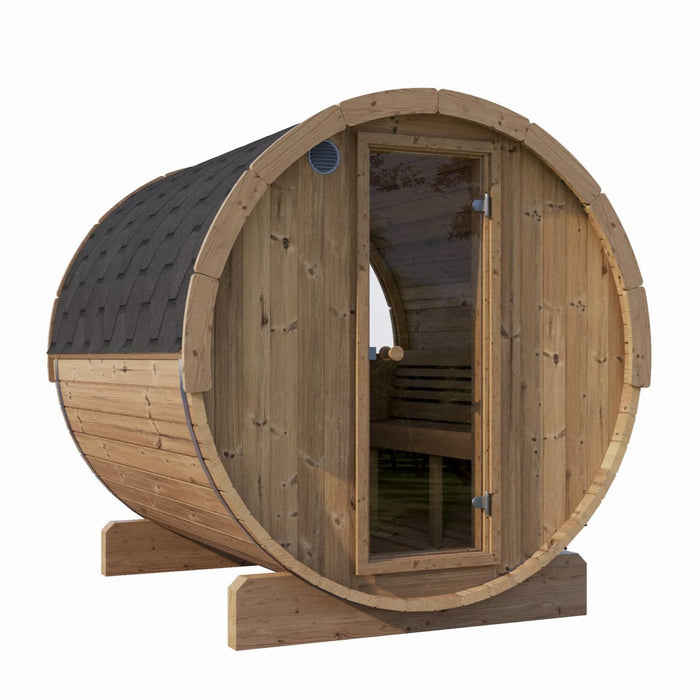 SaunaLife Sauna de barril de 7 pies de largo para 6 personas | Modelo ergonómico E8