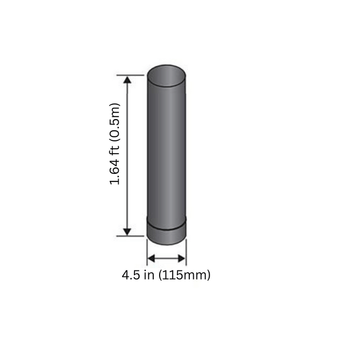 Tubo para estufa de pared simple Harvia de 1,64 pies, 4,5" de diámetro, acero inoxidable | WZ11550