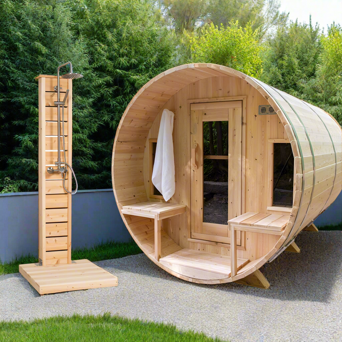 Dundalk Leisurecraft Canadian Timber 6 Person Tranquility Barrel Sauna | CTC2345W