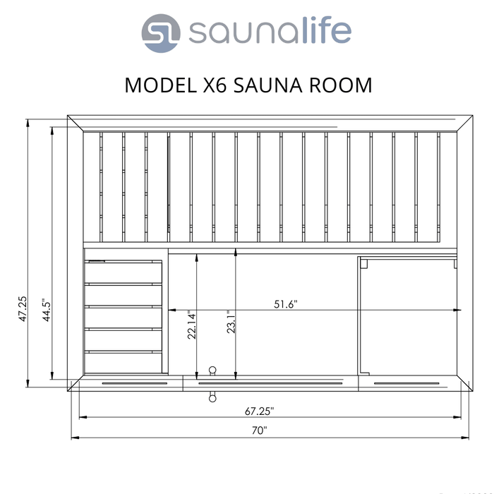 Saunalife Sauna interior tradicional para 4 personas | Modelo X6