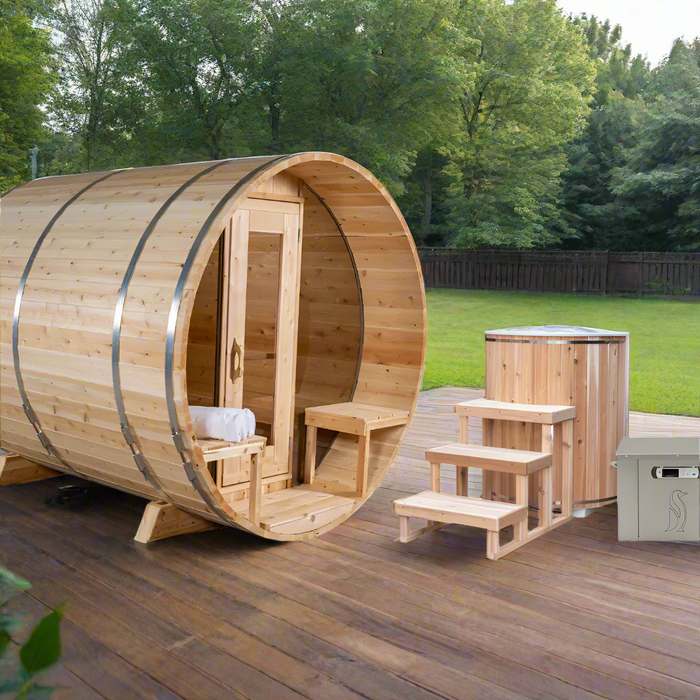 Dundalk Leisurecraft Canadian Timber 6 Person Tranquility MP Barrel Sauna | CTC2345MP