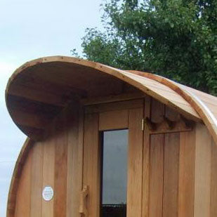 Cedar Roof Extension for Barrel Sauna