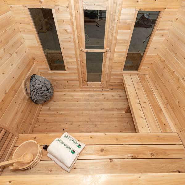 Dundalk Leisurecraft Canadian Timber 6 Person Georgian Cabin Sauna with Changeroom | CTC88CW