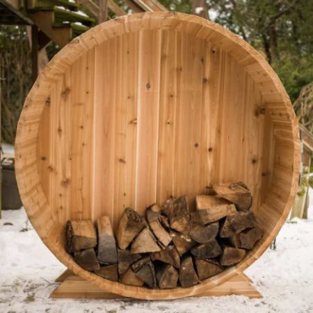5' Cedar Barrel Firewood Storage