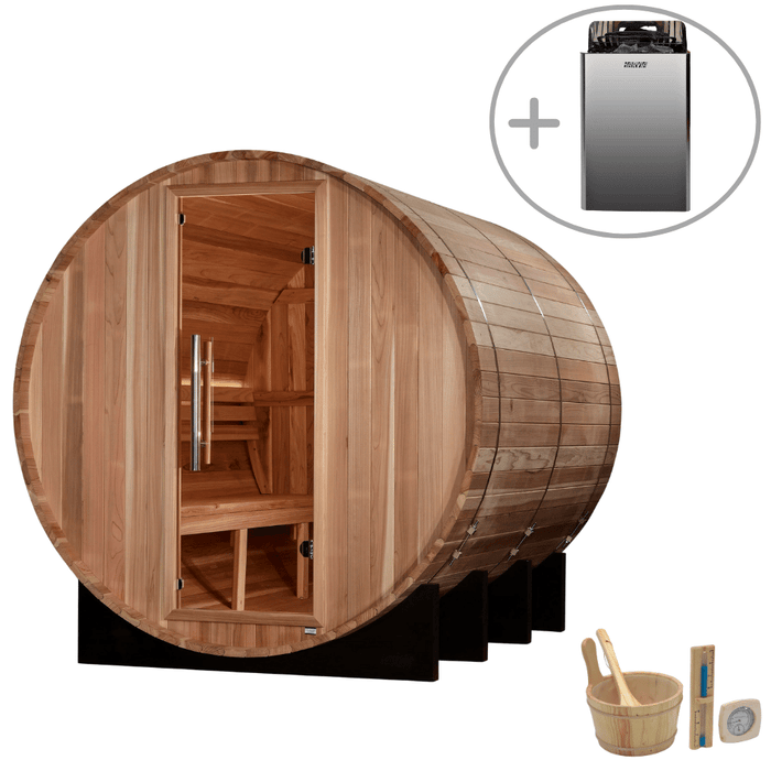 Golden Designs Klosters Sauna de barril tradicional para 6 personas | GDI-B006-01