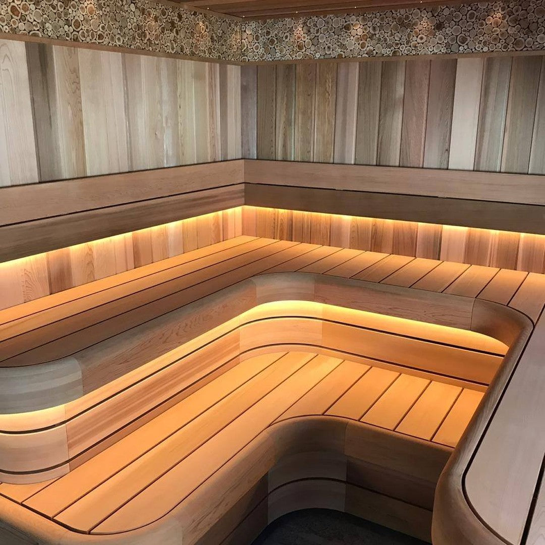 Custom Sauna With Premium Curved Benches