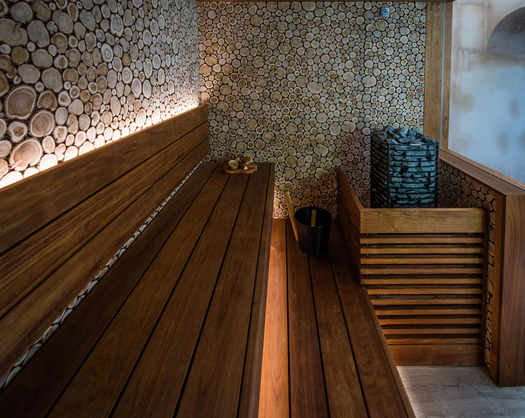 Custom Sauna With Tree Log Walls