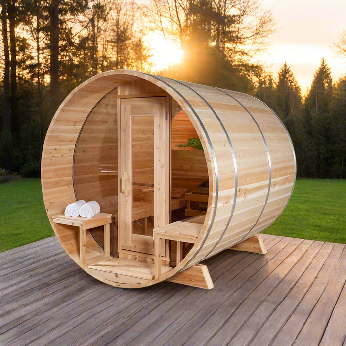 Dundalk Leisurecraft Canadian Timber 4 Person Serenity MP Barrel Sauna | CTC2245MP