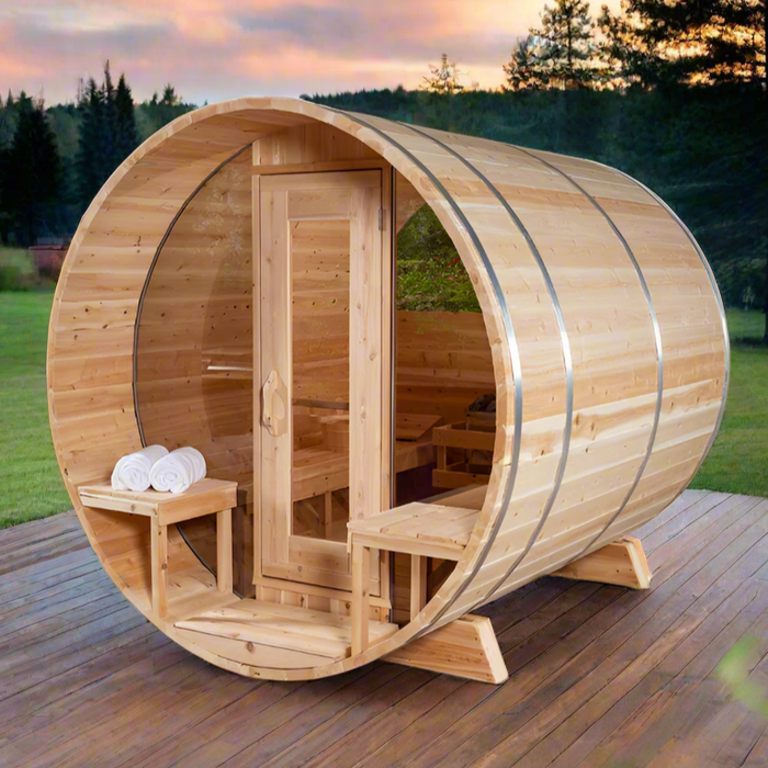 Dundalk Leisurecraft Canadian Timber 4 Person Serenity MP Barrel Sauna | CTC2245MP