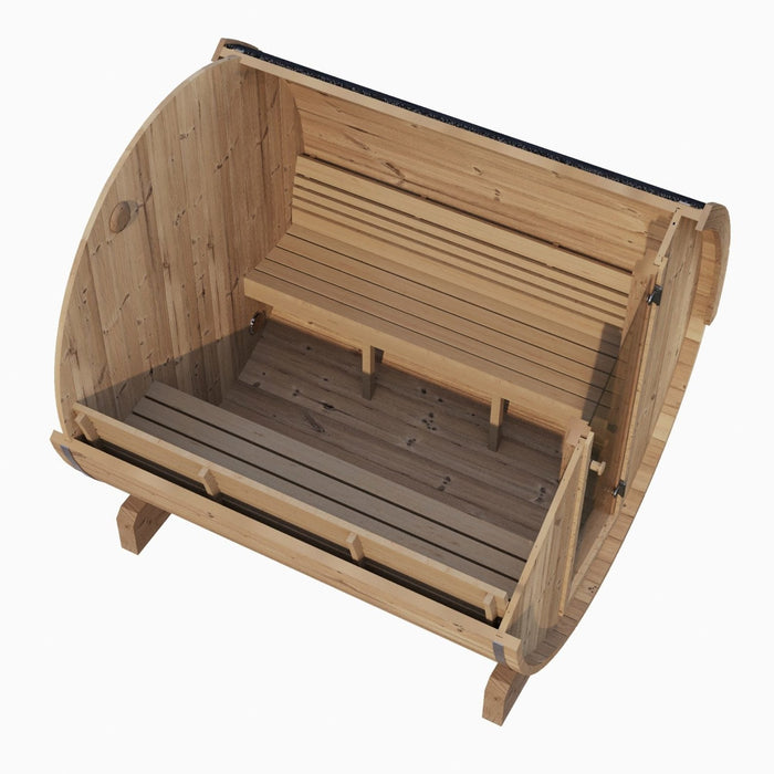 SaunaLife Sauna de barril de 6' de largo para 4 personas | Modelo ergonómico E7