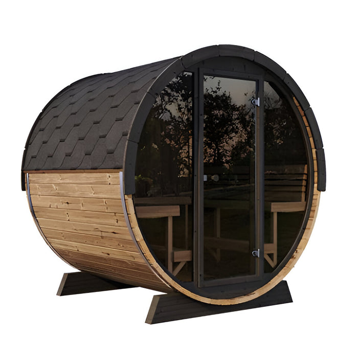 SaunaLife Sauna de barril de 6' de largo para 4 personas | Modelo ergonómico EE8G