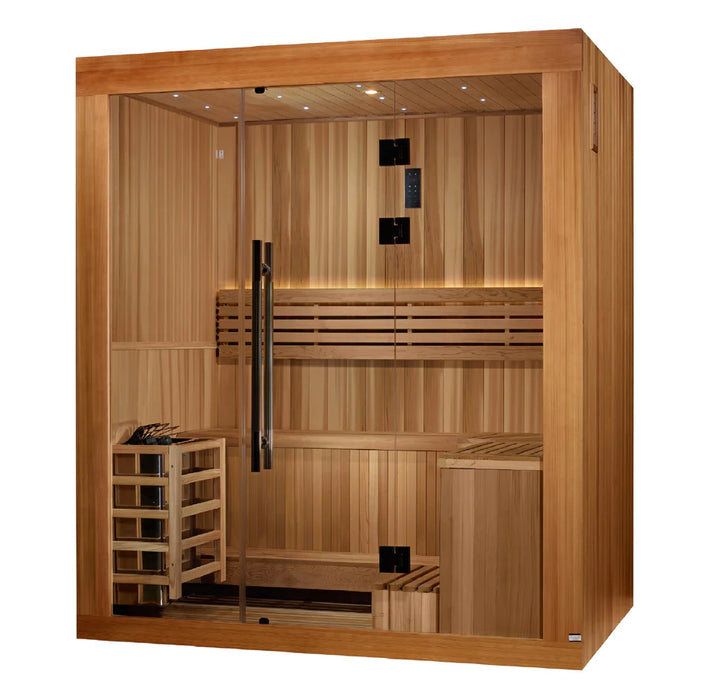 Sauna tradicional de interior para tres personas de Golden Designs Copenhagen | GDI-7389-02