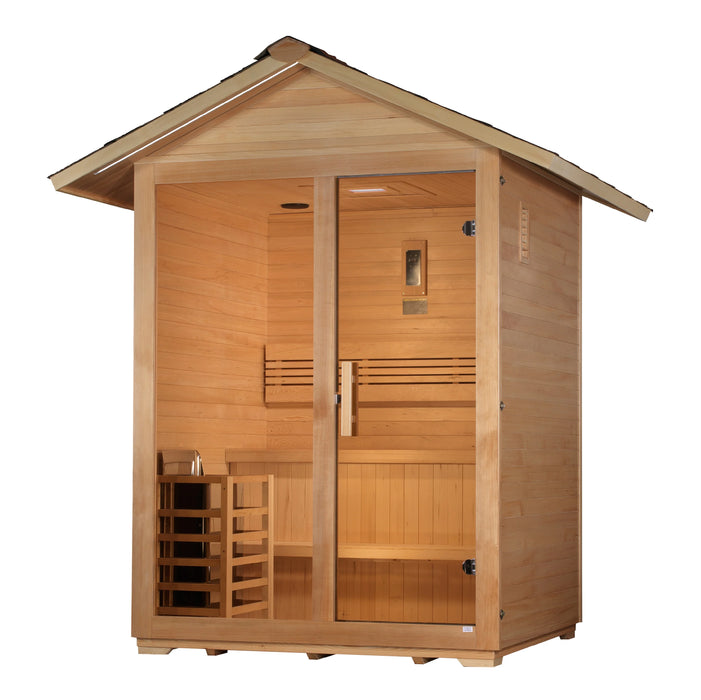 Golden Designs Carinthia Infrarrojos para 3 personas + Sauna tradicional al aire libre | GDI-8123-01