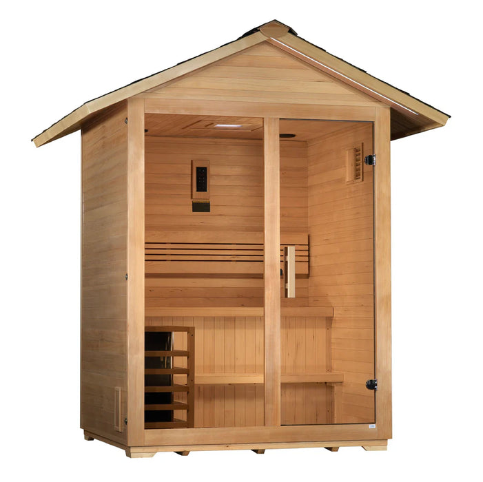 Golden Designs Carinthia Infrarrojos para 3 personas + Sauna tradicional al aire libre | GDI-8123-01