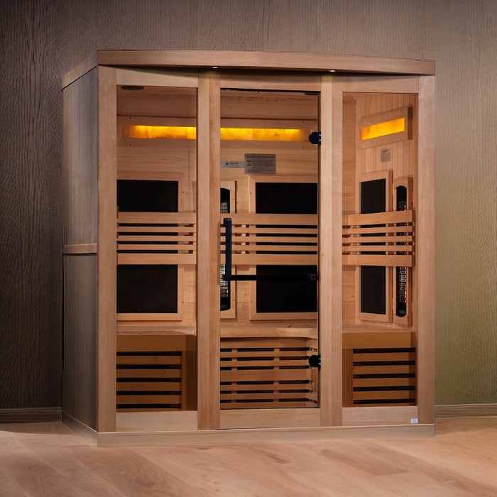 Golden Designs Sauna infrarroja lejana EMF cercana a cero de espectro completo para 6 personas | GDI-8260-01