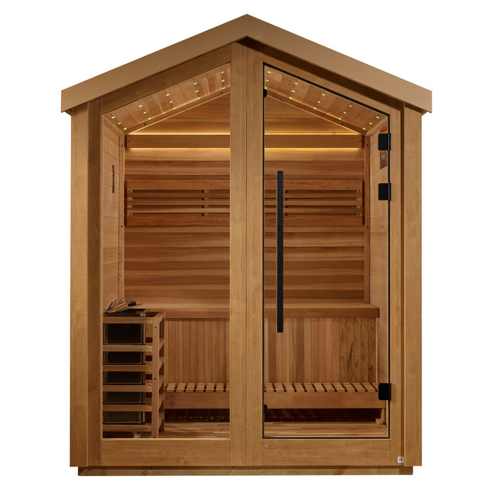 Golden Designs Savonlinna 3-Person Red Cedar Outdoor Traditional Sauna Kit | GDI-8503-01