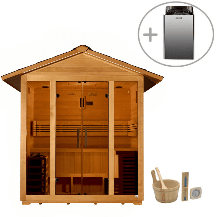 Kit de sauna tradicional para exteriores Golden Designs Vorarlberg para 5 personas | GDI-8105-01