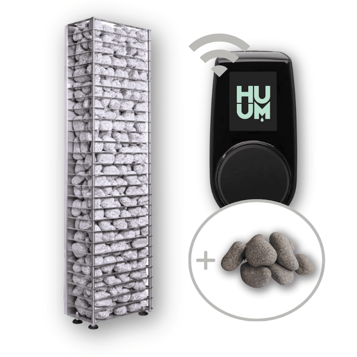 HUUM CLIFF Mini 3.5kW Electric Heater Package w/ UKU Wifi Controller and Stones