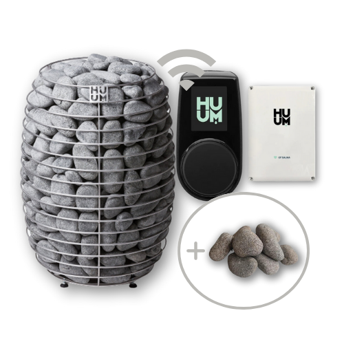 HUUM HIVE Electric Heater Package w/ UKU Wifi Controller and Extension Box and Stones
