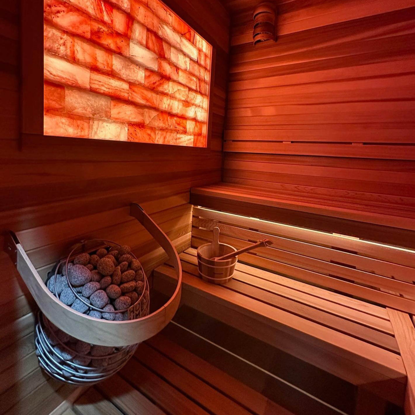 HUUM Drop in Custom Sauna With Himalayan Salt Feature