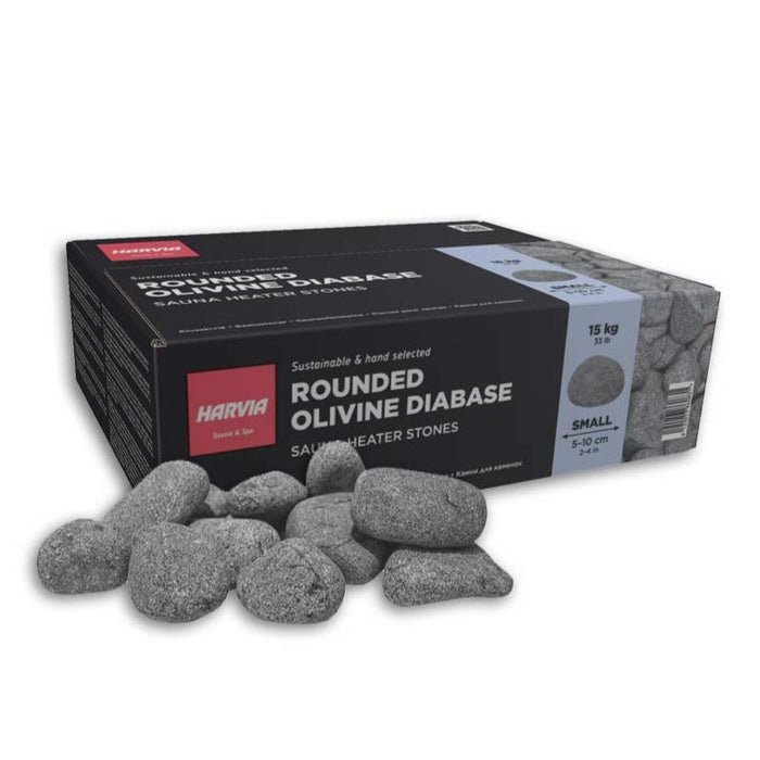 Harvia Rounded Olivine Diabase Sauna Heater Stones 2-4" / 33lbs |  R-991