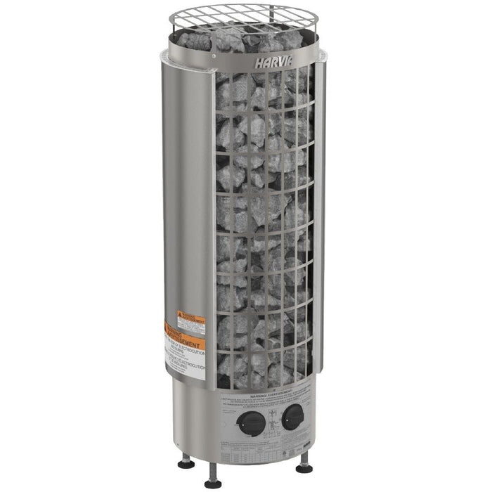 Calentador eléctrico Harvia Cilindro Half Series con controlador incorporado y piedras