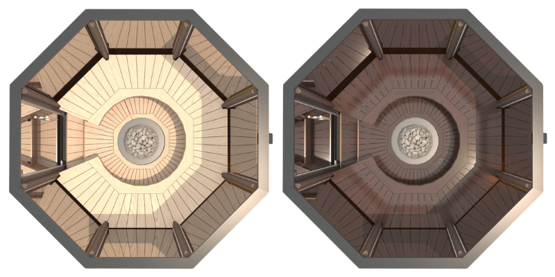 Haljas Hele Single | Sauna exterior de cristal de lujo para 7 personas