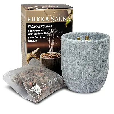 Hukka Saunatroikka Fuente para sauna y difusor de esencias, 3 pilares, mediano