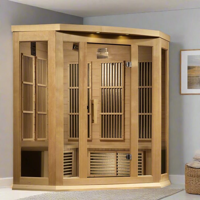 Maxxus 3-Person Corner Near Zero EMF FAR Infrared Sauna | MX-K356-01-ZF