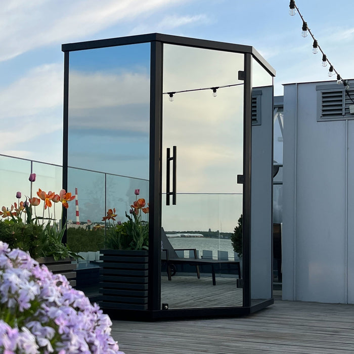 Haljas Hele Vaso Mini | Sauna de cristal al aire libre para 3 personas
