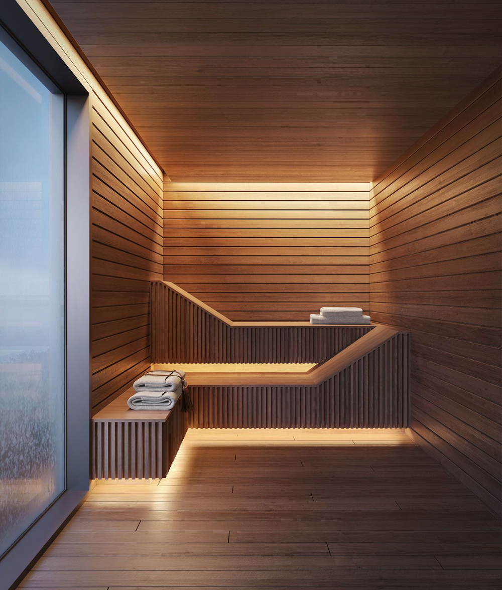 Premium Sauna Design With Ergonomic Benches