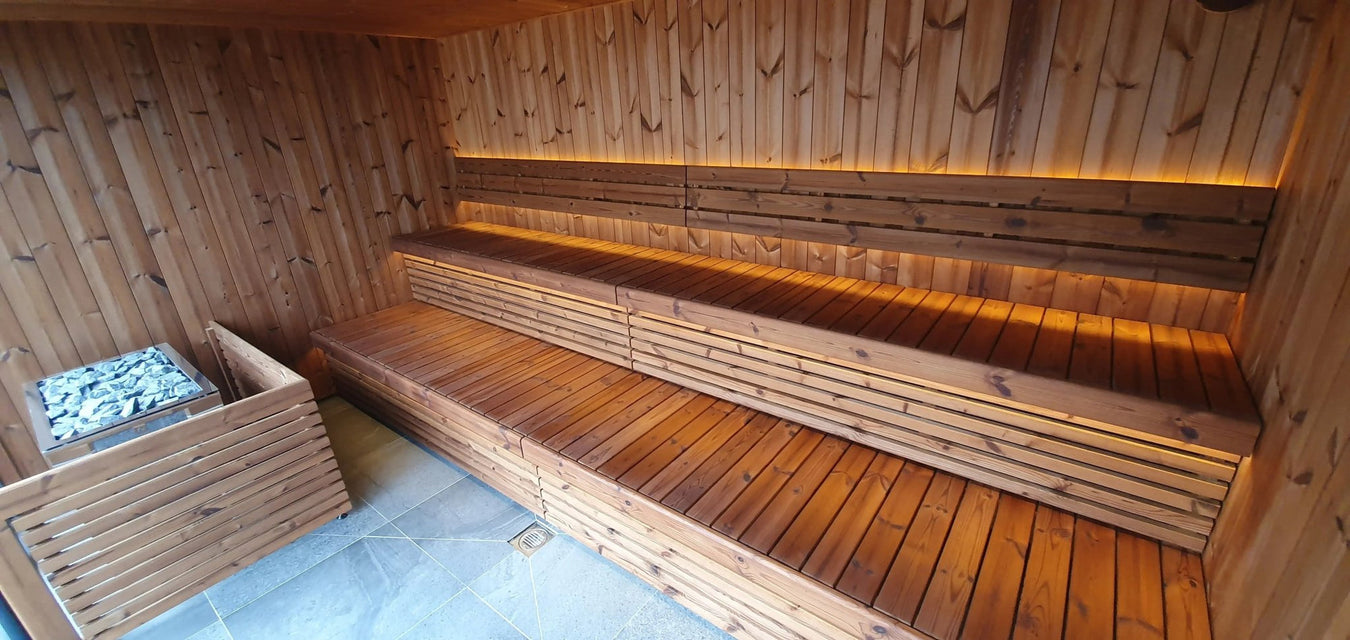 Rustic Wide Commercial Sauna Benches