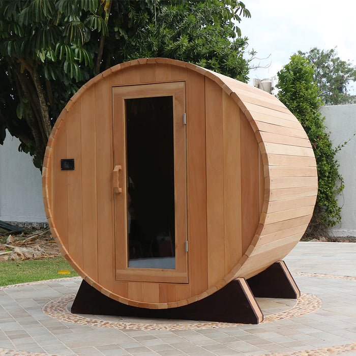 Scandia 2-8 Person Traditional Outdoor Barrel Sauna with WiFi