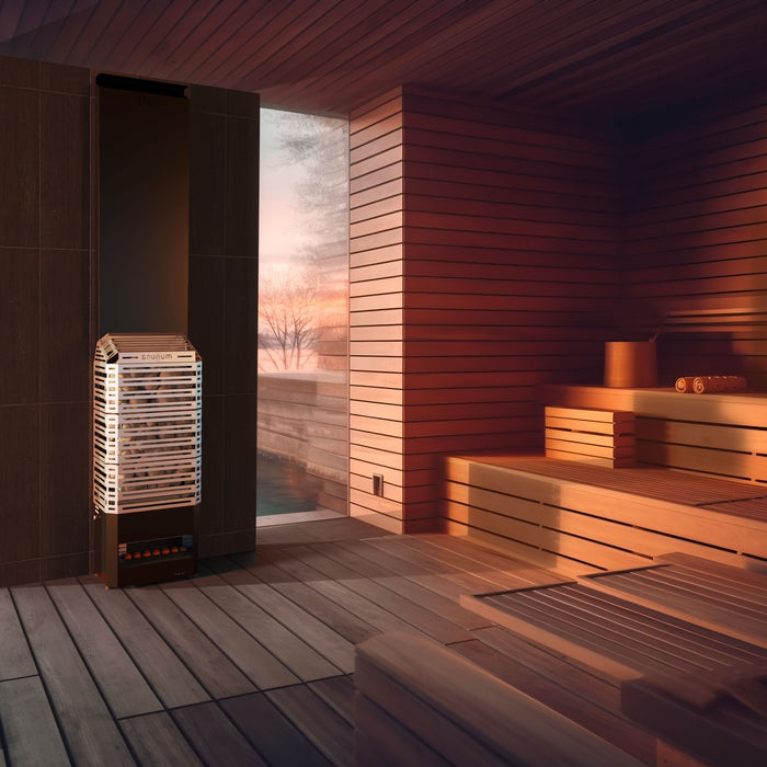 Calentador de sauna eléctrico Saunum de 9,6 kW con ecualizador de calor | AIRE 10 