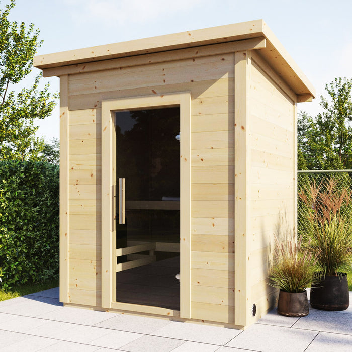 SaunaLife Sauna tradicional al aire libre para 4 personas | Modelo G2