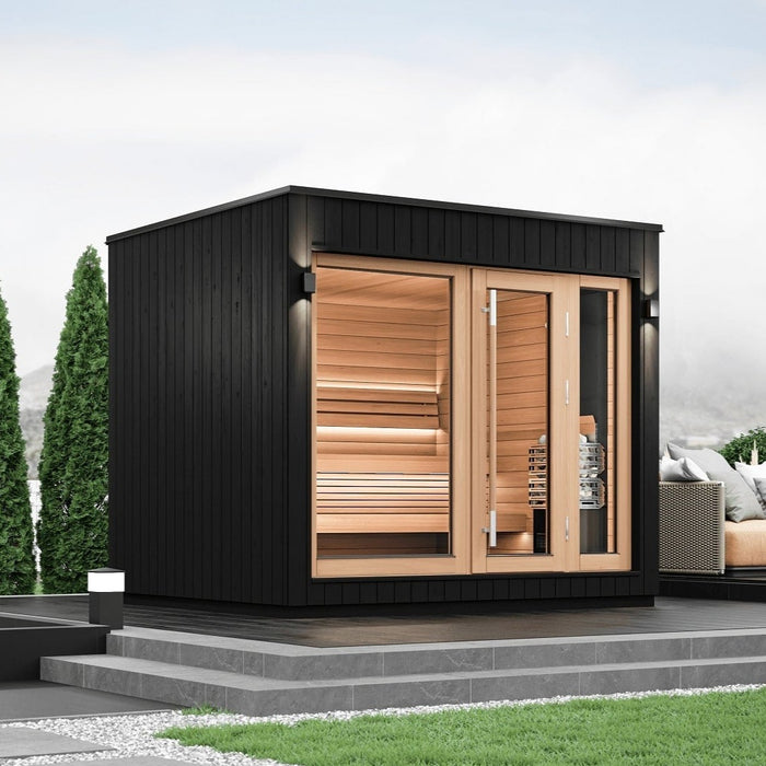 SaunaLife 6-Person Pre-Assembled Outdoor Sauna | Model G7/G7S