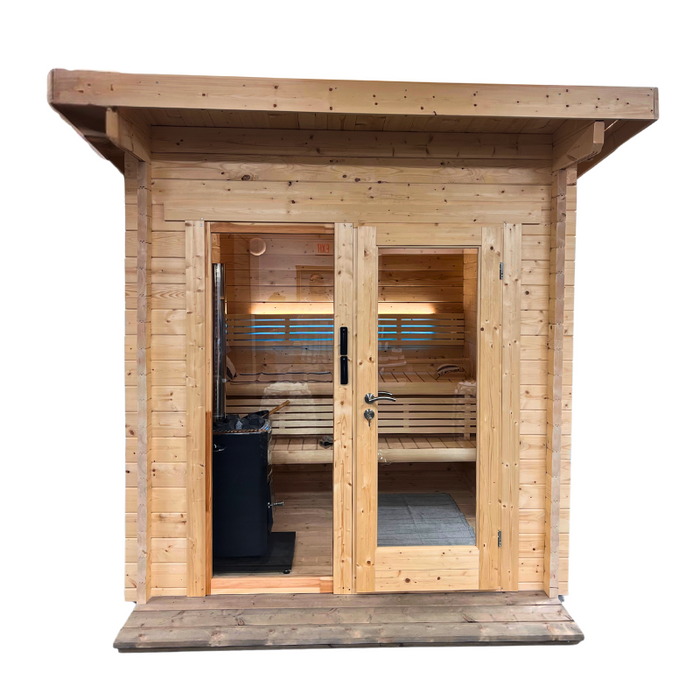 SaunaLife 6-Person Traditional Outdoor Cabin Sauna | Model G4