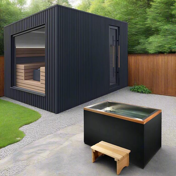 Auroom Terra Black 5-6 Person Outdoor Traditional Sauna