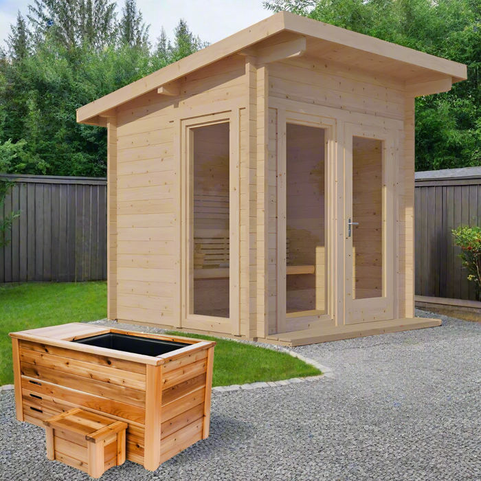 SaunaLife 6-Person Traditional Outdoor Cabin Sauna | Model G4