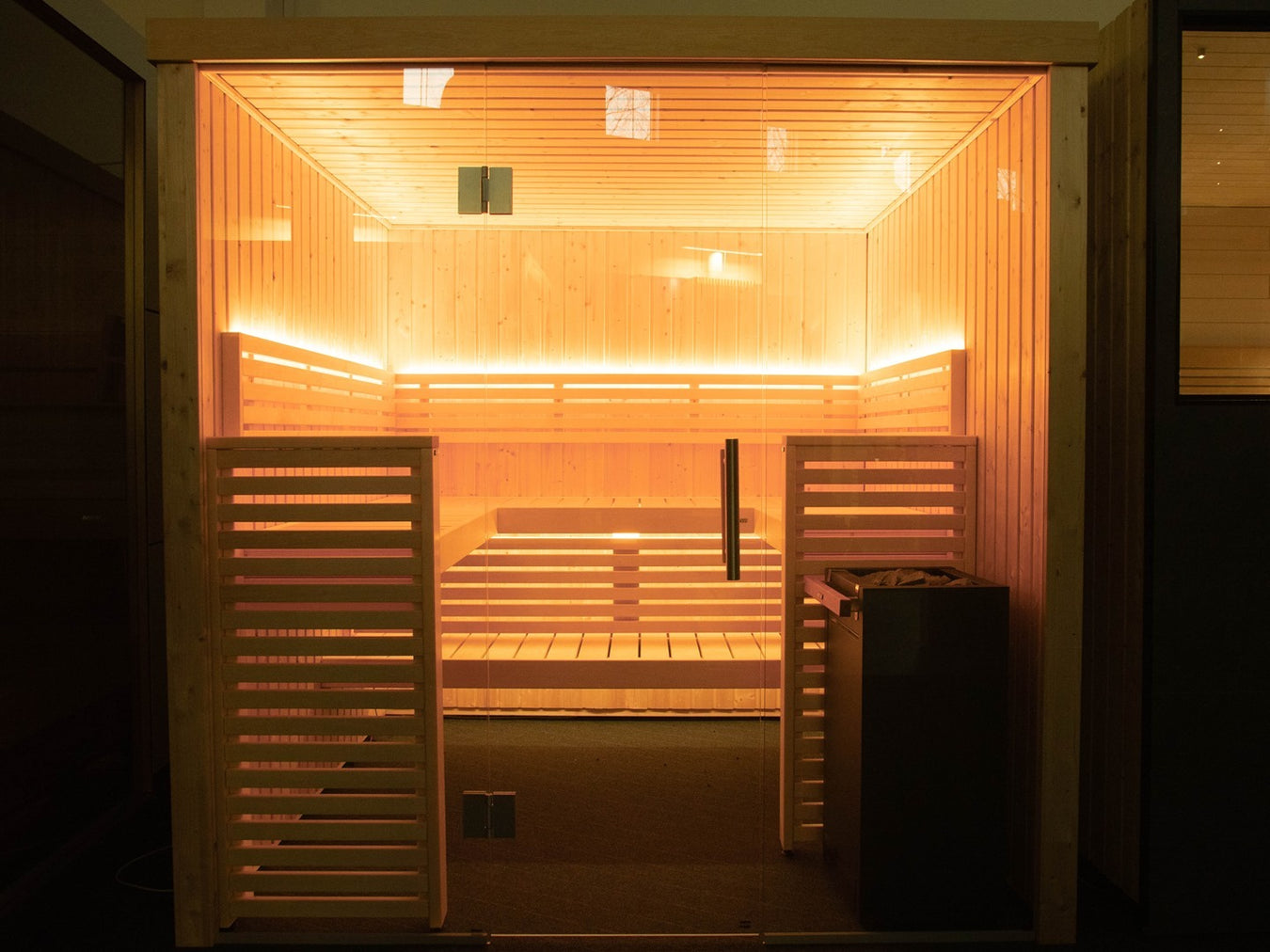 Simple Sauna Room With High Benches