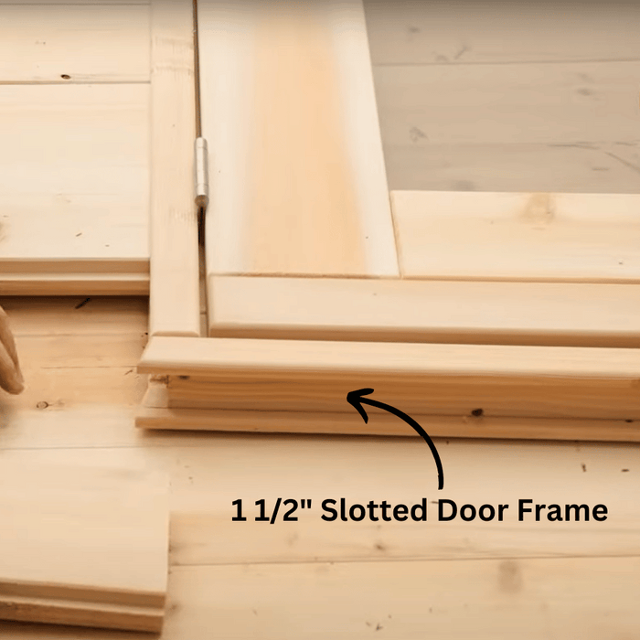 Sauna Door - 23x56" Cedar w/ Glass Insert, Door Frame, Hinges, and Handles