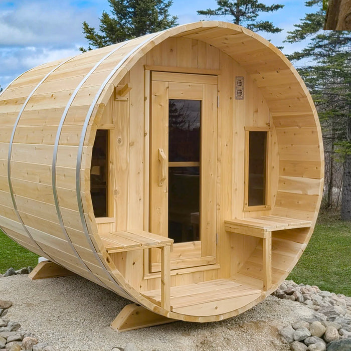 Dundalk Leisurecraft Canadian Timber 6 Person Tranquility Barrel Sauna | CTC2345W
