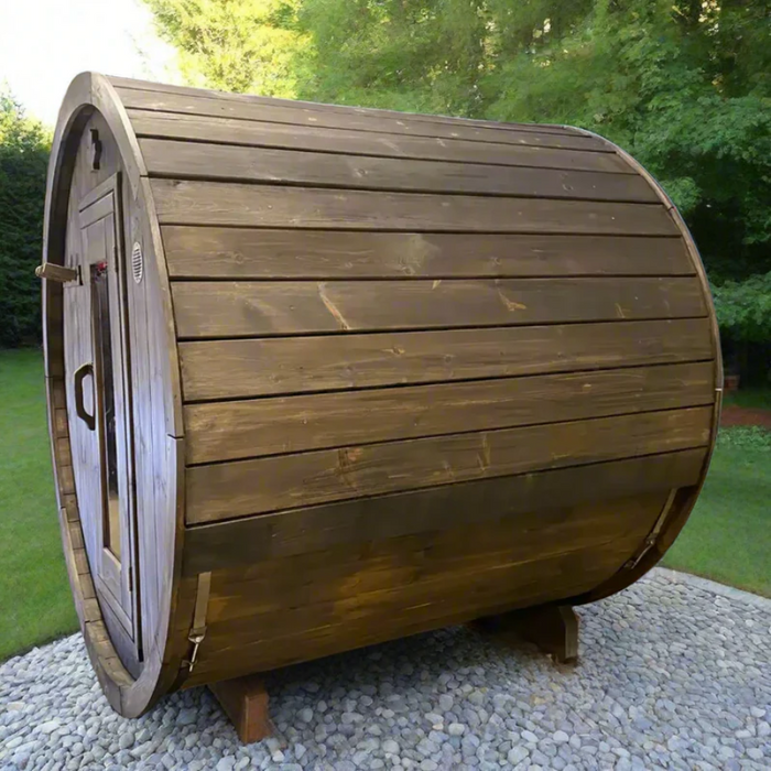 True North Canadian Made 2-4 Person 6' Long Outdoor Traditional Barrel Sauna