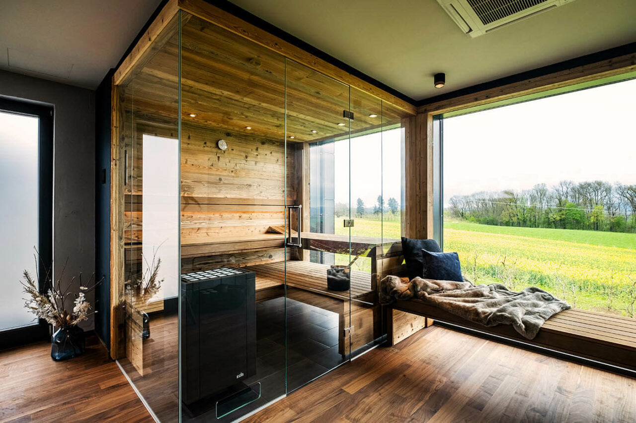 Unique Sauna With 4 Glass Walls