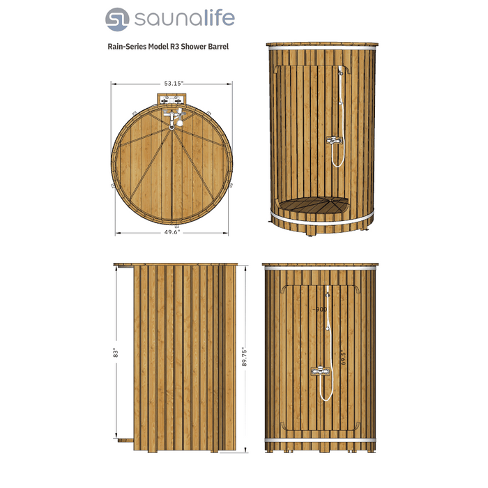 SaunaLife Barrel Shower | Model R3