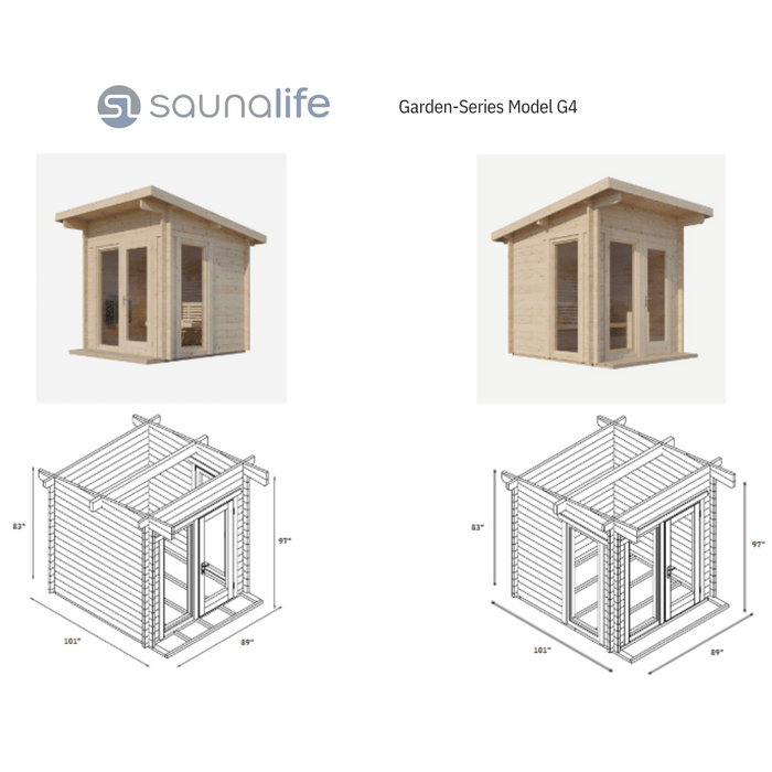 SaunaLife Sauna tradicional al aire libre para 6 personas | Modelo G4